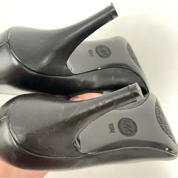 MICHAEL KORS Dorothy Black Leather Pumps Pointed Toe High Heels US Size 10 - Picture 6 of 7